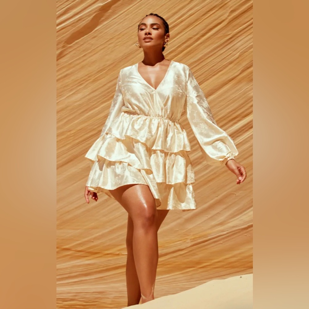 Plus Size Satin Tiered Dress (size 2)